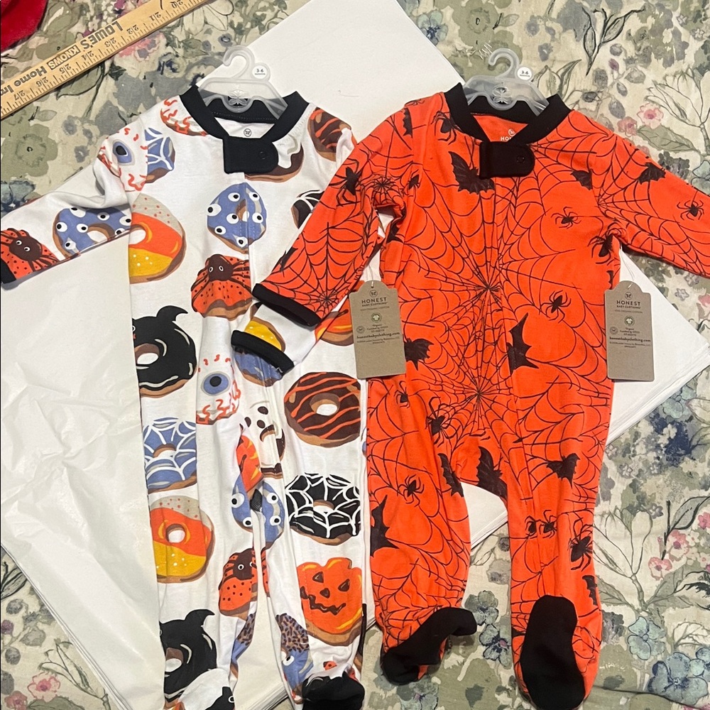 NWT Honest Baby Halloween Themed Kids One Pieces bundle of 2